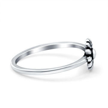 Daisy Band Oxidized Solid 925 Sterling Silver Thumb Ring (7mm)